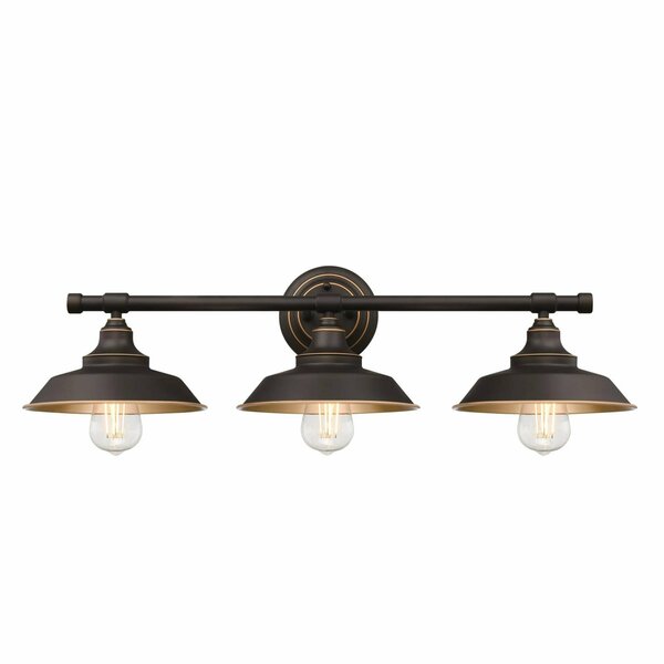 Westinghouse Iron Hill Wall Mount LED, 3-Light, Dimmable, 6.5W, Oil Rubbed Bronze and Metal Shade 6133000